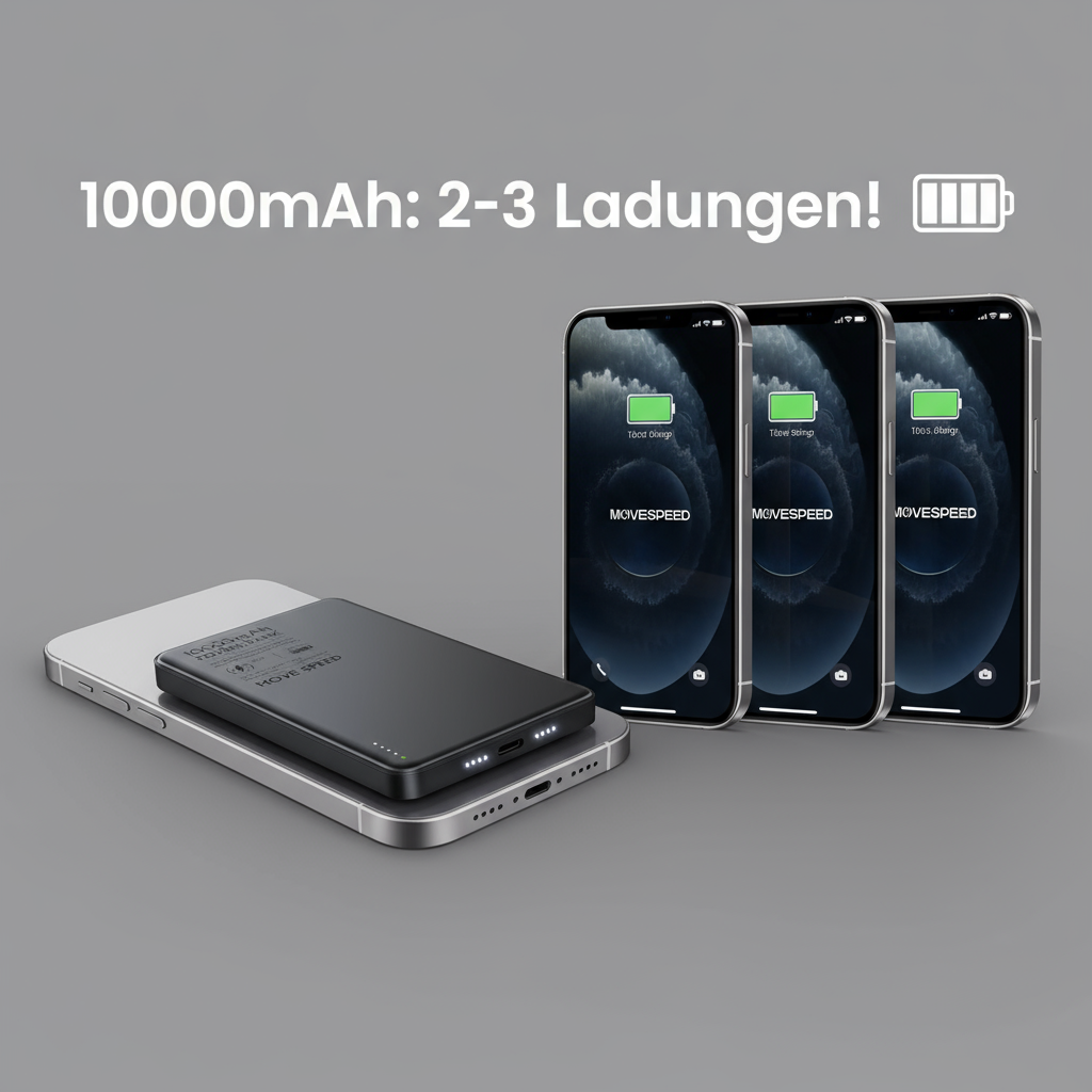 10000mAh: 2-3 Ladungen!