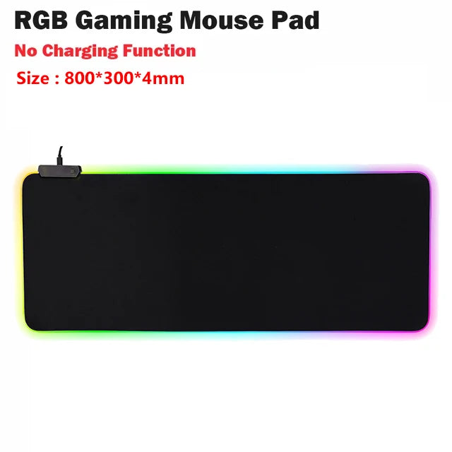 RGB Mouse Keyboard Pad with Wireless Charging Large Pads for Phone Gaming Mousepad Desktop PC Laptop Computer Desks Plate Mat