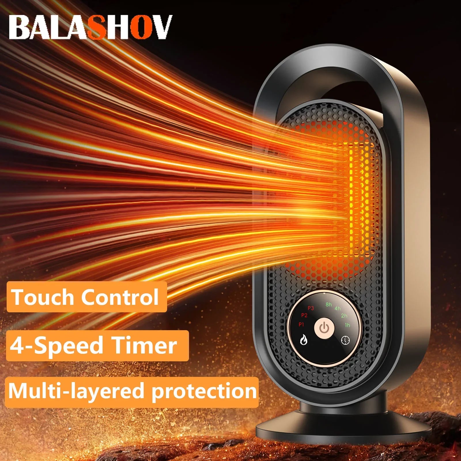 1000W Electric Heater Portable Mini Desktop Fan Heater Smart Hot Air Blower Home Bedroom Office Warmer Machine for Winter