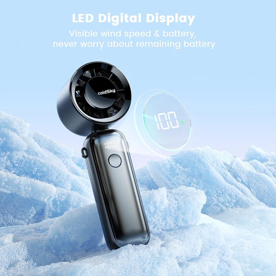 Tragbarer Turbo Ventilator ColSky 5000mAh 6 Stufen faltbar