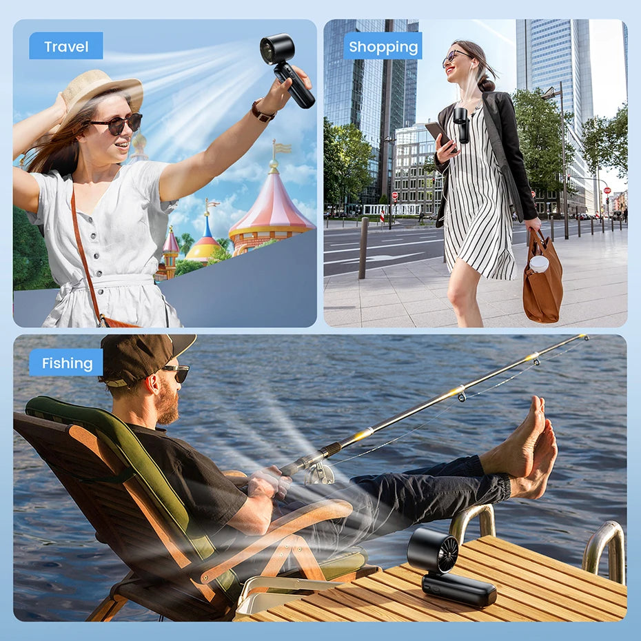 Tragbarer Turbo Ventilator ColSky 5000mAh 6 Stufen faltbar